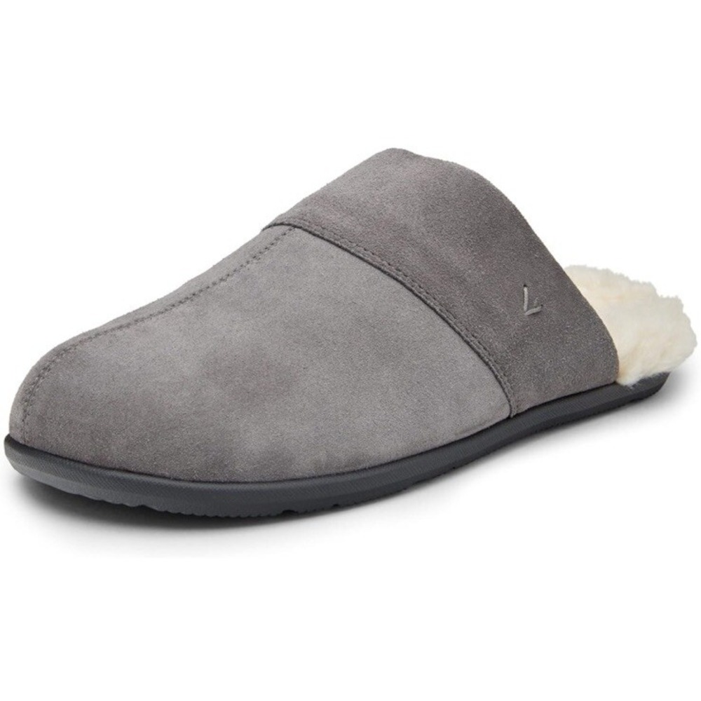 Vionic Slipper Men's 7 Euro 40 Alfons Gray Suede Orthotic‎ Mule New